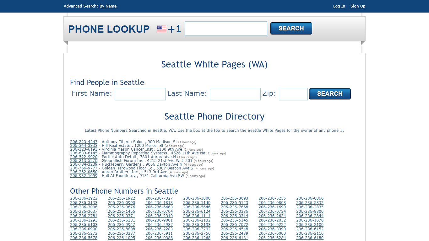 Seattle White Pages - Seattle Phone Directory Lookup